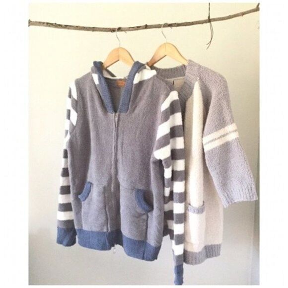 𝅺pol Fleece Hoodie with Striped Sleeves And Hood - Picture 7 of 11